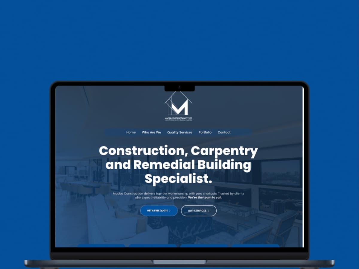 Macba Construction website
