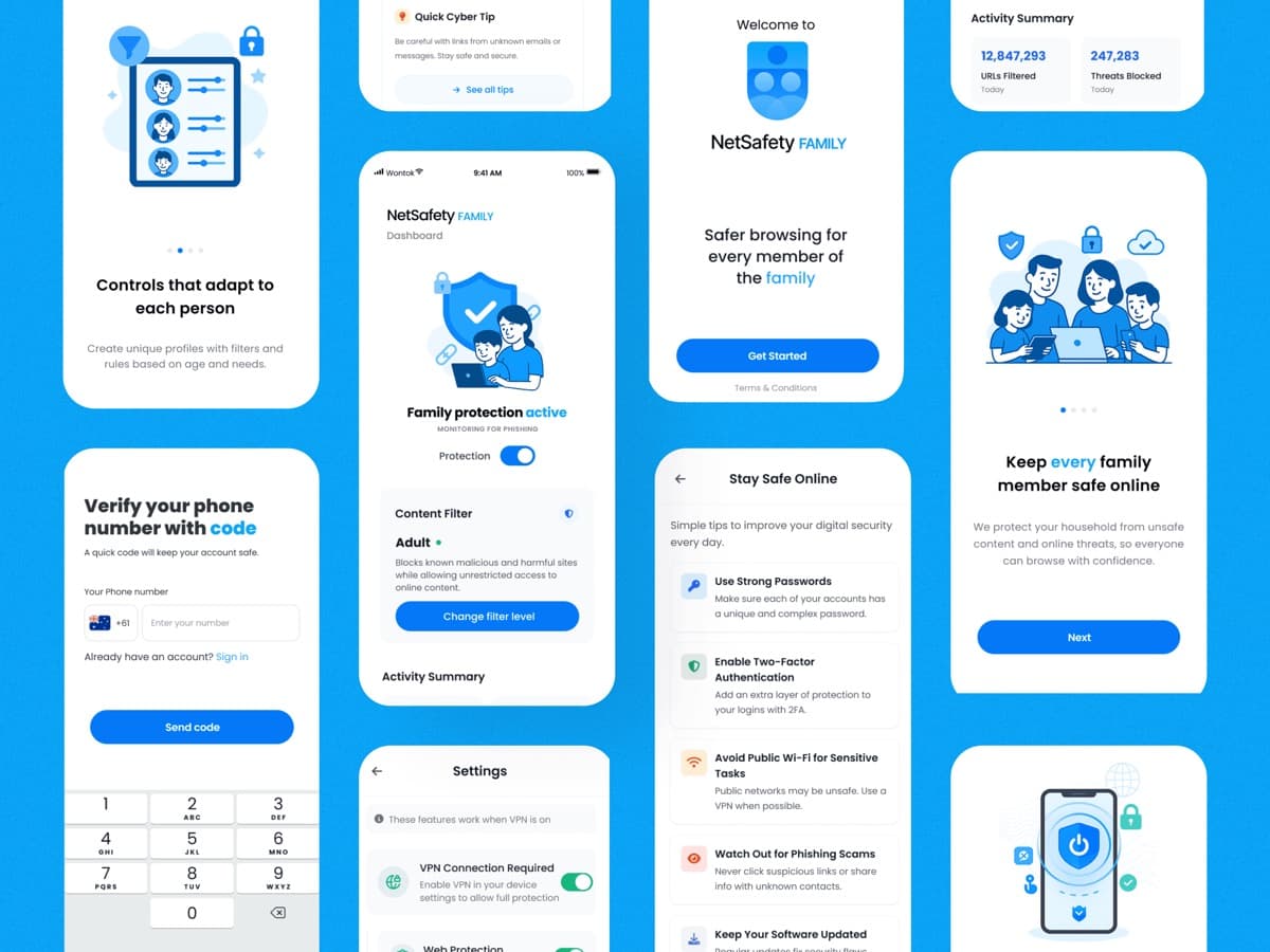 NetSafety Family App interface